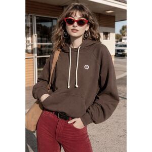 BIG BUD PRESS Gray Pullover Sweatshirt Hoodie Top  Women's Size Small